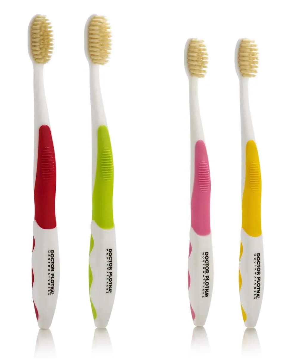 MOUTHWATCHERS Soft Flossing Manual Toothbrush Family Pack, 4 Count | Dentist-Designed for Deep Clean