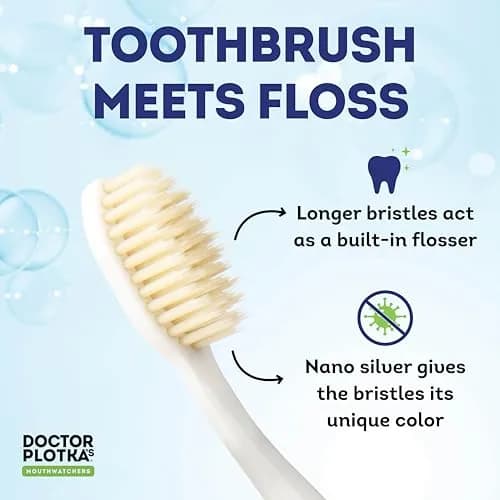 MOUTHWATCHERS Soft Flossing Manual Toothbrush Family Pack, 4 Count | Dentist-Designed for Deep Clean thumbnail 2