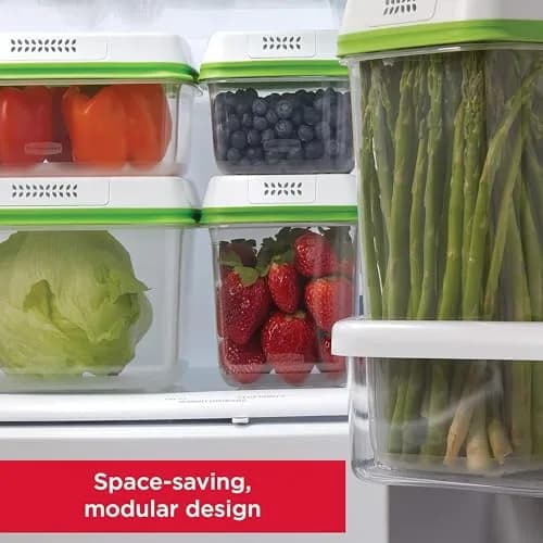 Rubbermaid FreshWorks Produce Containers, Medium/Large, 6-Piece Set | Keeps Produce Fresher Longer thumbnail 4