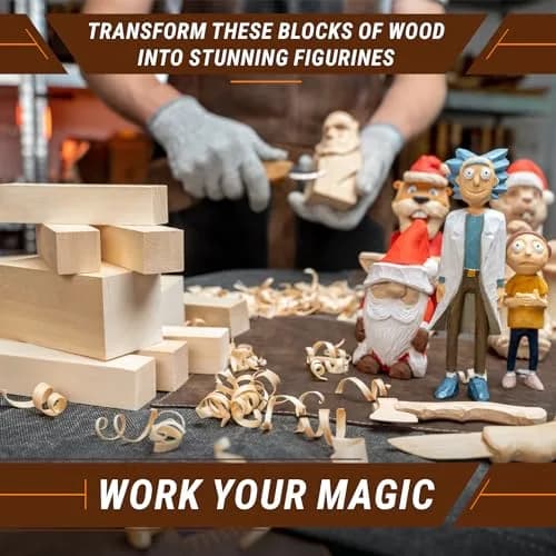 BeaverCraft Basswood Carving Blocks Set BW 10 PCS | Soft Basswood for Crafts & Whittling thumbnail 2