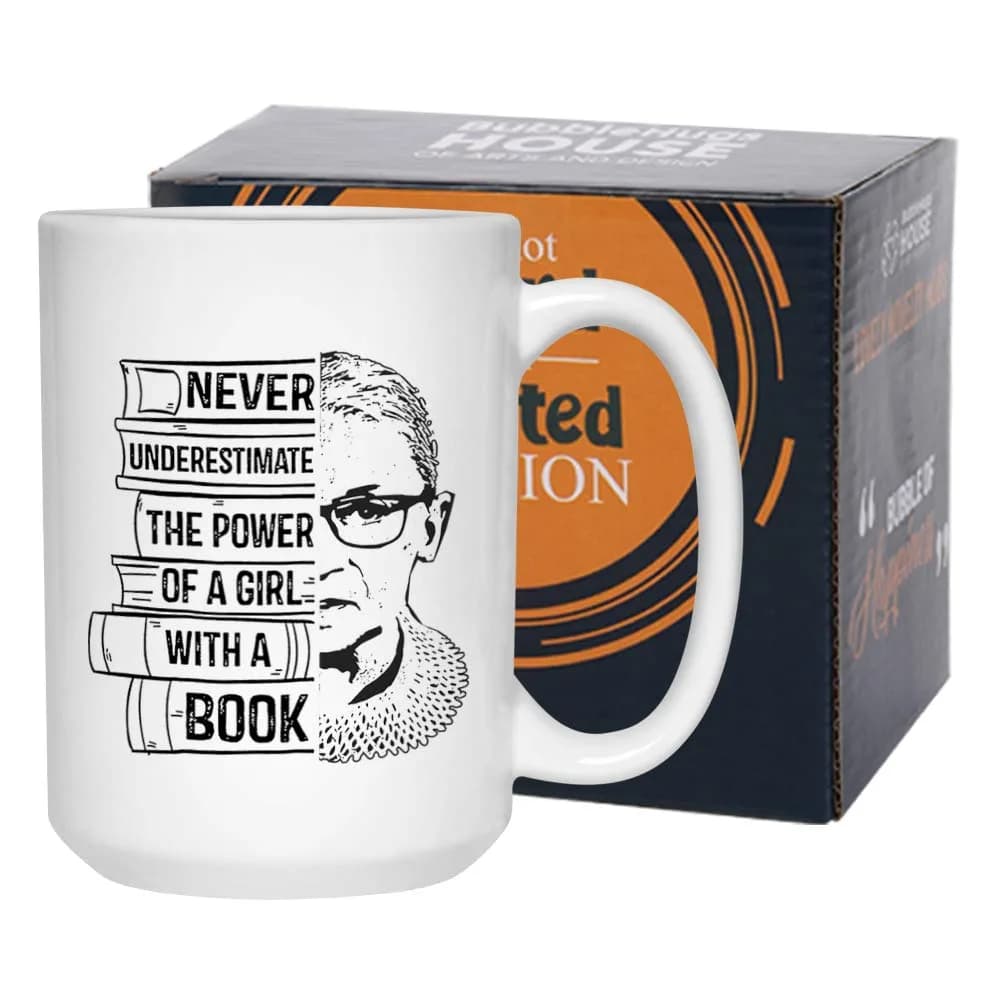 Bubble Hugs Bookworm Mug 15oz | Bookish Coffee Mug for Readers & Book Clubs — White