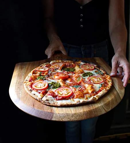 dylan n duke Premium Acacia Pizza Peel (Extra Large) 14" W x16" L | Gourmet Wooden Paddle for Pizza thumbnail 5
