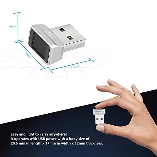 TEC Mini USB Fingerprint Reader for Windows 11/10 Hello, TE-FPA2 Biometric Fingerprint Scanner Dongle | Password-Free Login & File Encryption thumbnail 5