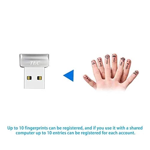 TEC Mini USB Fingerprint Reader for Windows 11/10 Hello, TE-FPA2 Biometric Fingerprint Scanner Dongle | Password-Free Login & File Encryption thumbnail 9