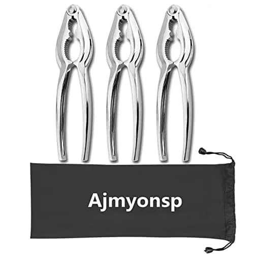 Ajmyonsp 3-Piece Stainless Steel Crab & Nut Cracker Set with Storage Bag | Heavy Duty Zinc Alloy Tools thumbnail 1