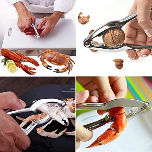 Ajmyonsp 3-Piece Stainless Steel Crab & Nut Cracker Set with Storage Bag | Heavy Duty Zinc Alloy Tools thumbnail 7