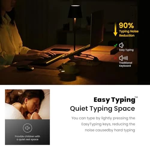 cimetech Wireless Keyboard and Mouse Combo Purple White | Scissor-Switch Keys & Silent Click thumbnail 6