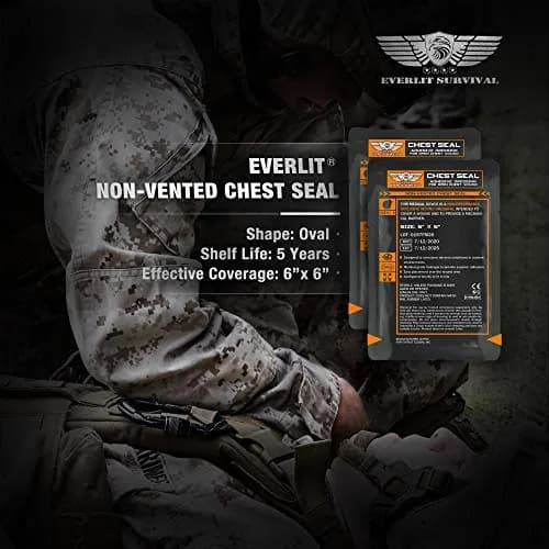 EVERLIT Advanced Emergency Trauma Kit, 92 Piece Set | Military-Grade First Aid for Outdoors & Disasters thumbnail 9