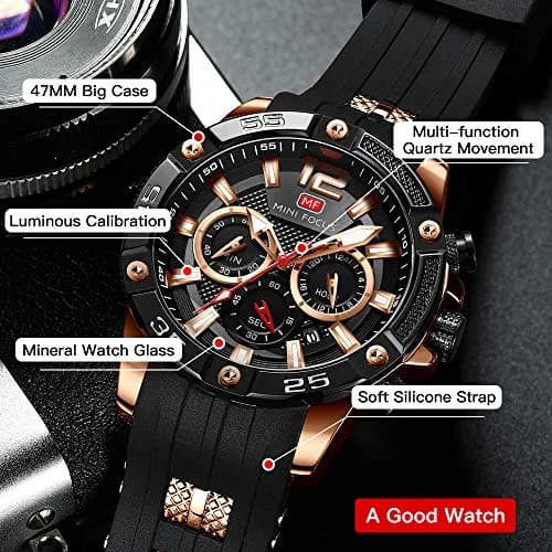 MF MINI FOCUS Men Watches Chronograph Waterproof Luminous Calendar 47mm | Casual Sport Watch for Men thumbnail 3