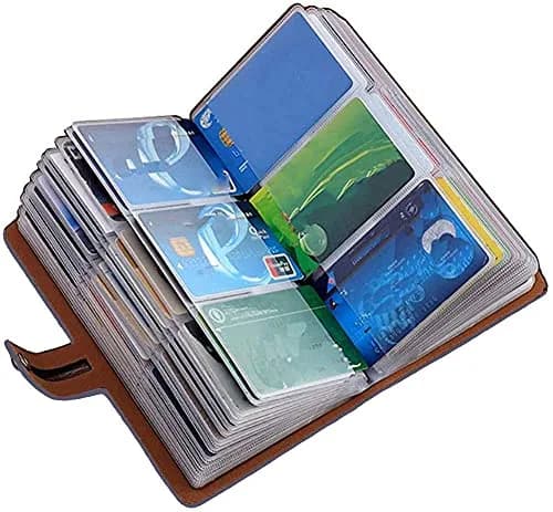 JERLA RFID Credit Card Holder Book, Leather Business Card Organizer for Women Men 96 Card Slots | RFID Blocking thumbnail 2