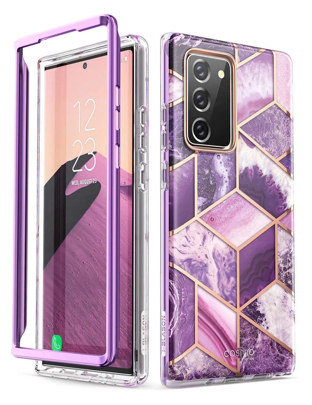 i-Blason Cosmo Series Case for Galaxy Note 20 5G 6.7 in | Marble Purple, Drop Tested — Marble Purple