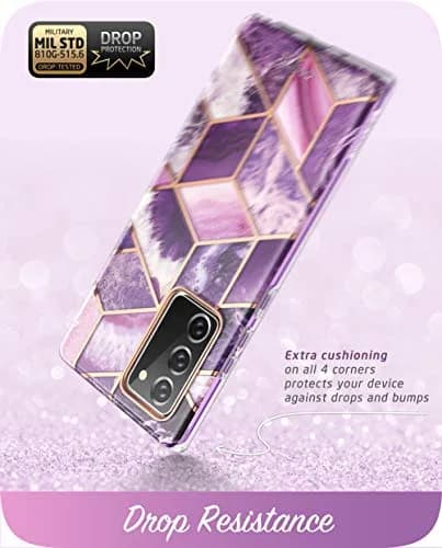 i-Blason Cosmo Series Case for Galaxy Note 20 5G 6.7 in | Marble Purple, Drop Tested thumbnail 5