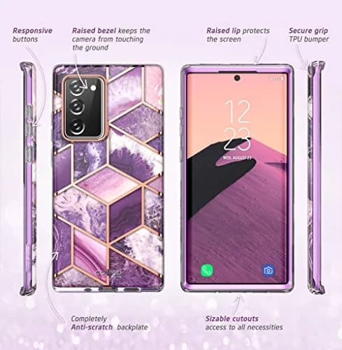 i-Blason Cosmo Series Case for Galaxy Note 20 5G 6.7 in | Marble Purple, Drop Tested thumbnail 8