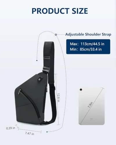 OSOCE Crossbody Bag for Men, RFID Blocking Anti-Theft, 2.0S | Waterproof Casual Daypack with Adjustable Strap thumbnail 8