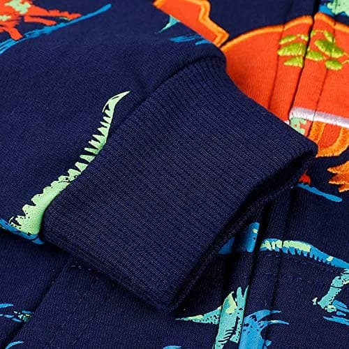 Popshion Toddler Boys Jacket Cartoon Dinosaur Animal Zipper Spring Autumn Hoodies Coat for Kids 1-7 Years (Cute Dinosaur-8039 130) | Lightweight Cotton thumbnail 6