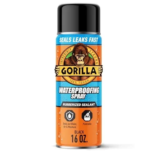 Gorilla Waterproof Patch & Seal Spray Black 454 g (16 oz) | Seals Leaks on Metal, Wood, Fabric thumbnail 1
