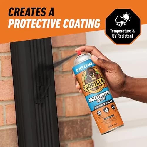 Gorilla Waterproof Patch & Seal Spray Black 454 g (16 oz) | Seals Leaks on Metal, Wood, Fabric thumbnail 5