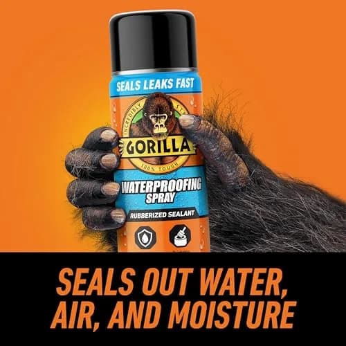 Gorilla Waterproof Patch & Seal Spray Black 454 g (16 oz) | Seals Leaks on Metal, Wood, Fabric thumbnail 2
