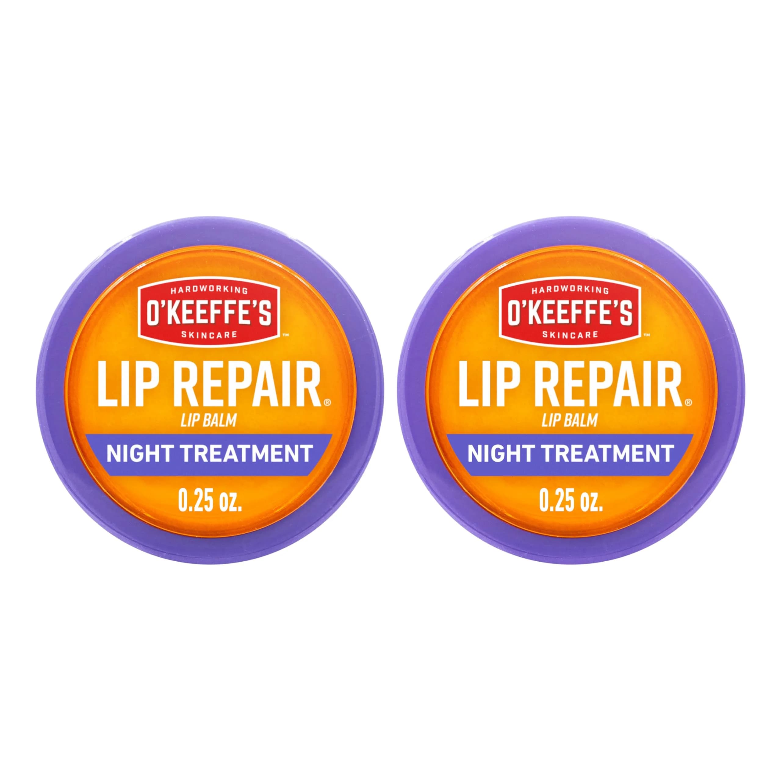 O'Keeffe's Lip Repair Night Treatment Balm 0.25 oz (7.1g) Jar, 2-Pack | Overnight Relief for Severely Dry, Cracked Lips — 2 - Pack