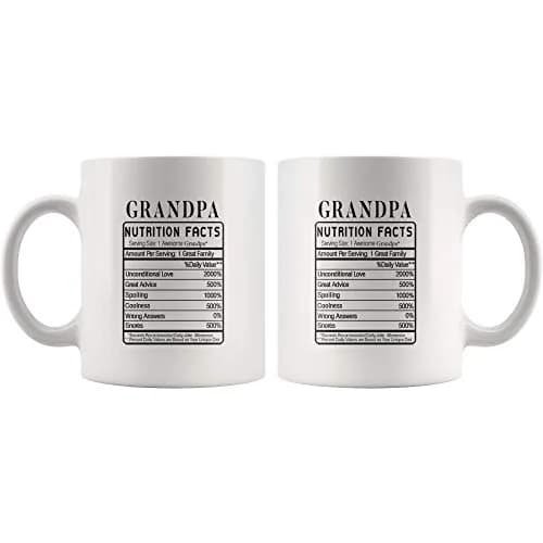 Panvola Grandpa Nutrition Facts Funny Grandparents Day Ceramic Mug 11oz White | Humorous Gift for Grandparents thumbnail 4