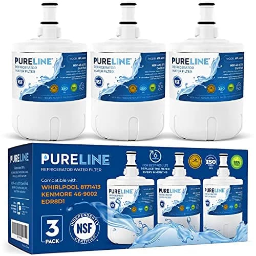 Pureline Refrigerator Water Filter 3 Count (7.5 x 9.75 x 7 inches) | NSF Certified for Taste & Odor Reduction thumbnail 1