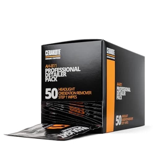 CERAKOTE Ceramic Headlight Restoration Professional Detailer Pack 50 Wipes | Removes Oxidation Without Power Tools thumbnail 1