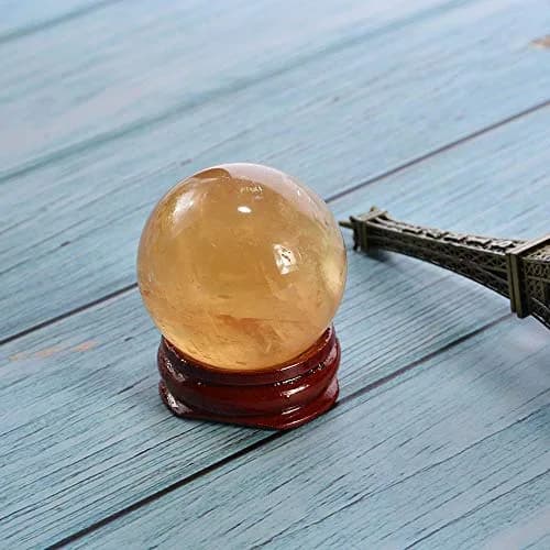 Wixine 40mm Yellow Citrine Quartz Crystal Sphere Ball | Healing Gemstone for Energy & Decor thumbnail 8