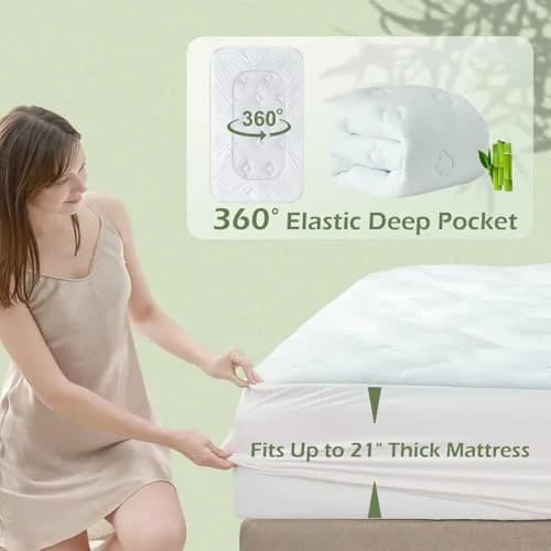 Hansleep Gel Memory Foam Mattress Topper Pad 38.1cm (15 Inch) Deep Pocket | Breathable Cooling Comfort for California King Beds thumbnail 5