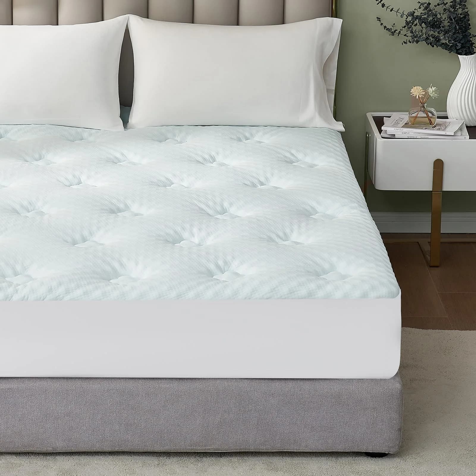 Hansleep Gel Memory Foam Mattress Topper Pad 38.1cm (15 Inch) Deep Pocket | Breathable Cooling Comfort for California King Beds