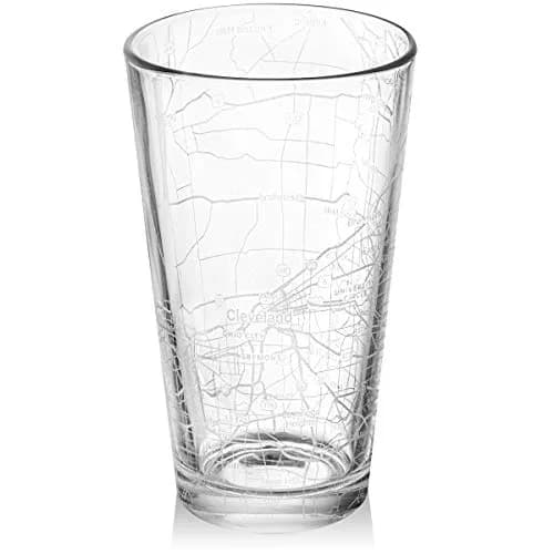 Or Something 16 oz (473 ml) Pint Beer Glass with Cleveland City Map Design | Dishwasher Safe thumbnail 1