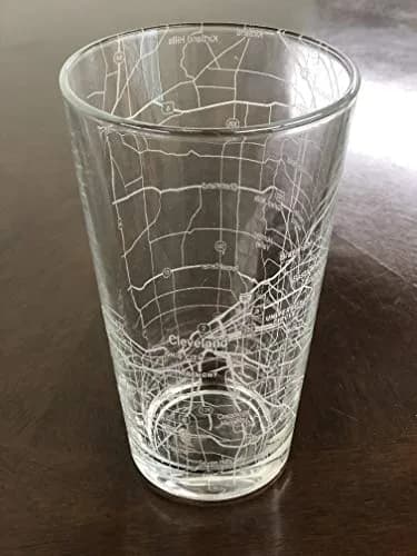 Or Something 16 oz (473 ml) Pint Beer Glass with Cleveland City Map Design | Dishwasher Safe thumbnail 2