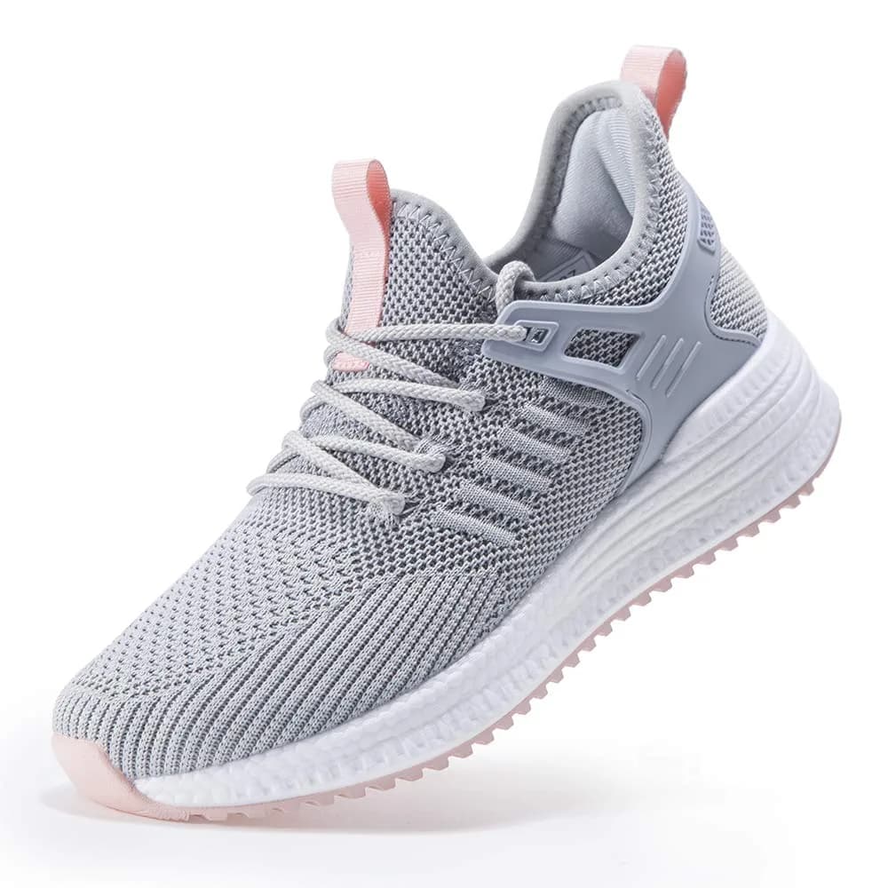 SDolphin Womens Running Tennis Shoes Grey | Breathable Mesh Memory Foam Lightweight