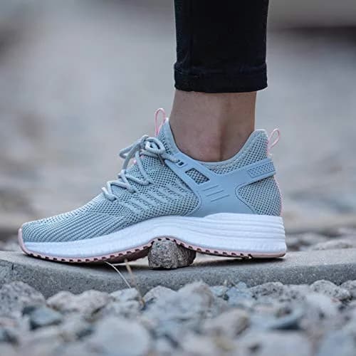 SDolphin Womens Running Tennis Shoes Grey | Breathable Mesh Memory Foam Lightweight thumbnail 2