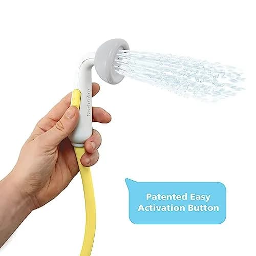 Yookidoo Elephant Baby Bath Shower Head with Water Pump & Trunk Spout Sprayer, Yellow | One-Handed Flow Control for Newborns thumbnail 6