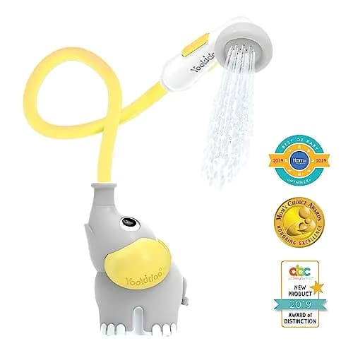 Yookidoo Elephant Baby Bath Shower Head with Water Pump & Trunk Spout Sprayer, Yellow | One-Handed Flow Control for Newborns thumbnail 8