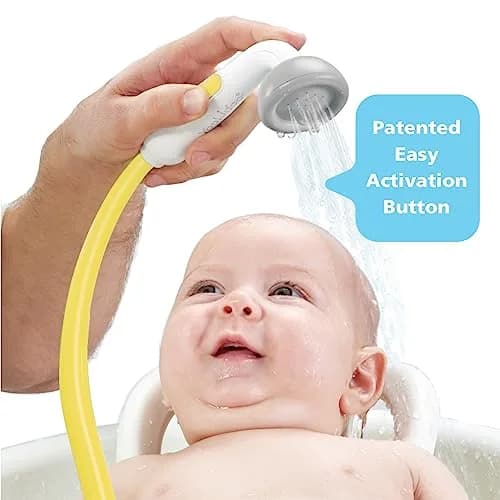 Yookidoo Elephant Baby Bath Shower Head with Water Pump & Trunk Spout Sprayer, Yellow | One-Handed Flow Control for Newborns thumbnail 3
