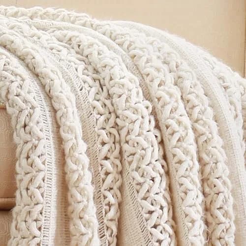 CREVENT Farmhouse Knitted Throw Blanket 127cm x 152cm (50"x60") | Cozy Acrylic for Travel & Home Decor thumbnail 4