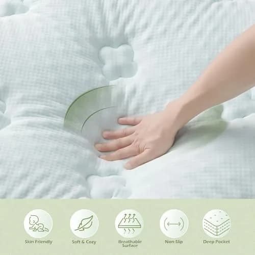 Hansleep Full Size Memory Foam Mattress Topper Pad with Cooling Gel Infusion & Bamboo Viscose Surface | 1.5 Inch (3.8 cm) thumbnail 7