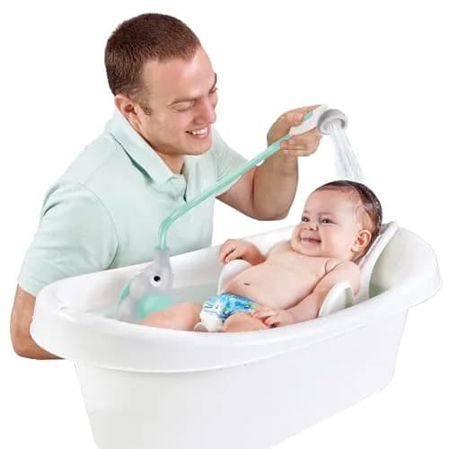 Yookidoo Elephant Baby Bath Shower Head with Water Pump & Trunk Spout Sprayer | Safe for Newborns & Toddlers (Turquoise, 0-24 Months) thumbnail 4