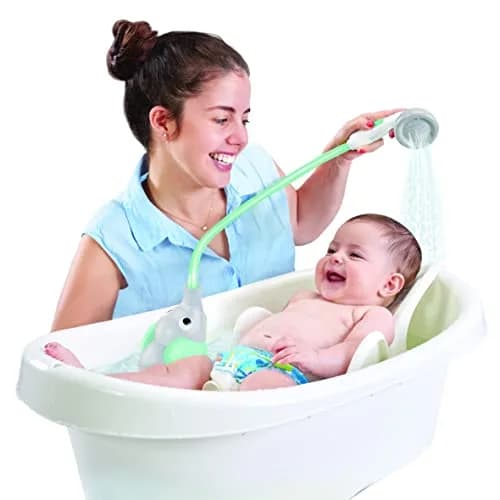 Yookidoo Elephant Baby Bath Shower Head with Water Pump & Trunk Spout Sprayer | Safe for Newborns & Toddlers (Turquoise, 0-24 Months) thumbnail 5