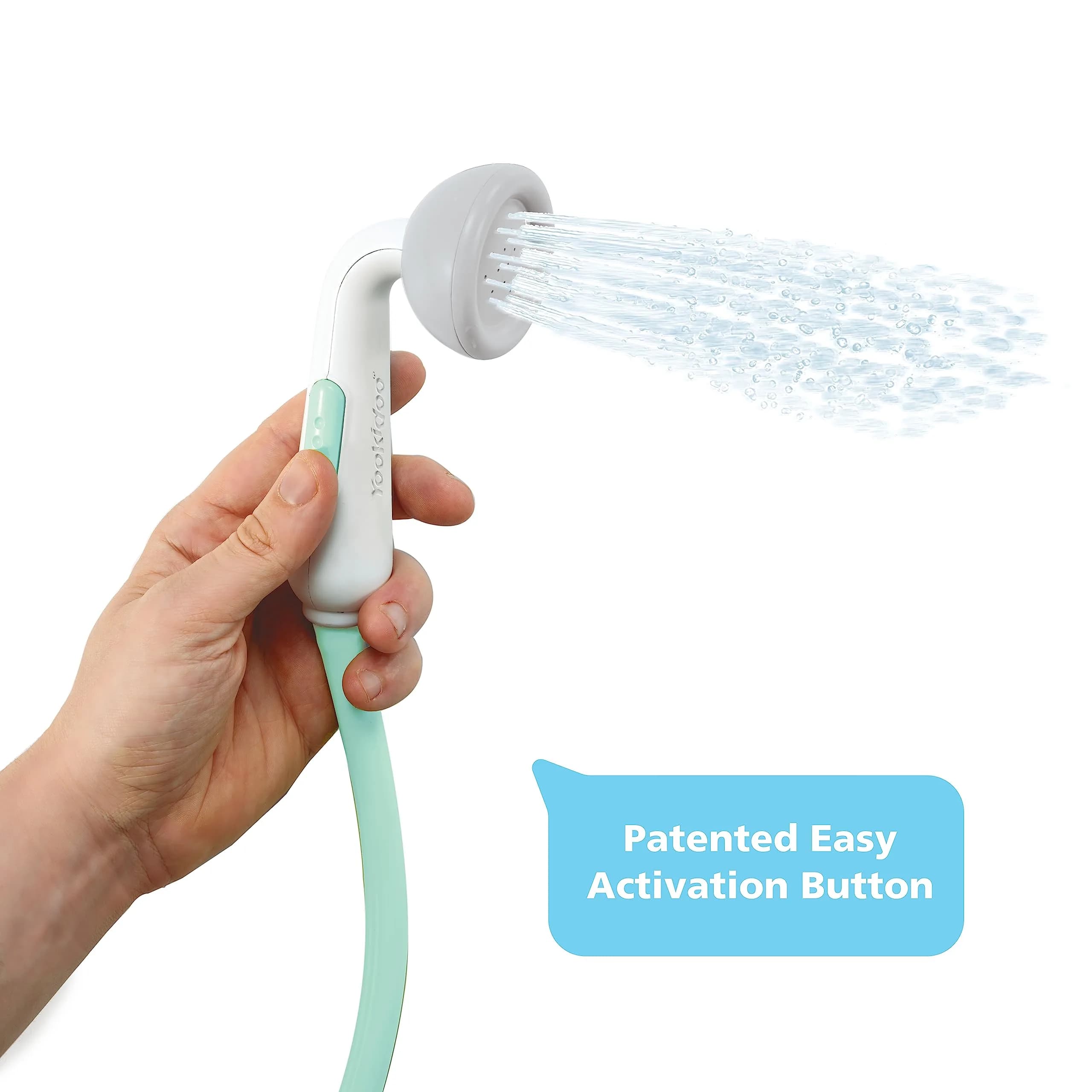 Yookidoo Elephant Baby Bath Shower Head with Water Pump & Trunk Spout Sprayer | Safe for Newborns & Toddlers (Turquoise, 0-24 Months) - view 7