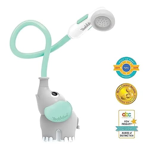 Yookidoo Elephant Baby Bath Shower Head with Water Pump & Trunk Spout Sprayer | Safe for Newborns & Toddlers (Turquoise, 0-24 Months) thumbnail 8