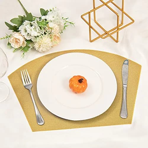 SHACOS Gold Wedge Placemats Set of 4 | 45.5 x 30 cm (17.7 x 11.8 inches) thumbnail 8