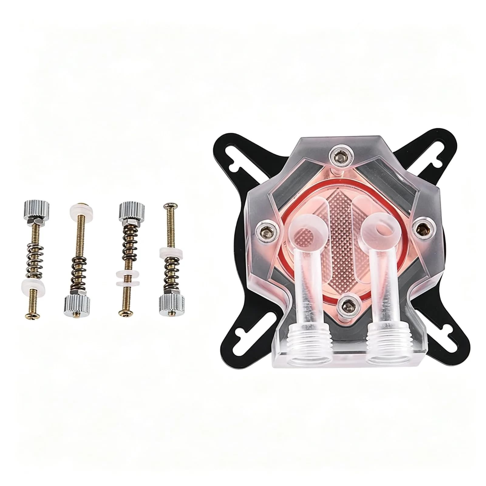 EBTOOLS Universal GPU Water Cooling Block 40mm Copper Base with Transparent Acrylic Cover | High-Performance Heat Dissipation — default