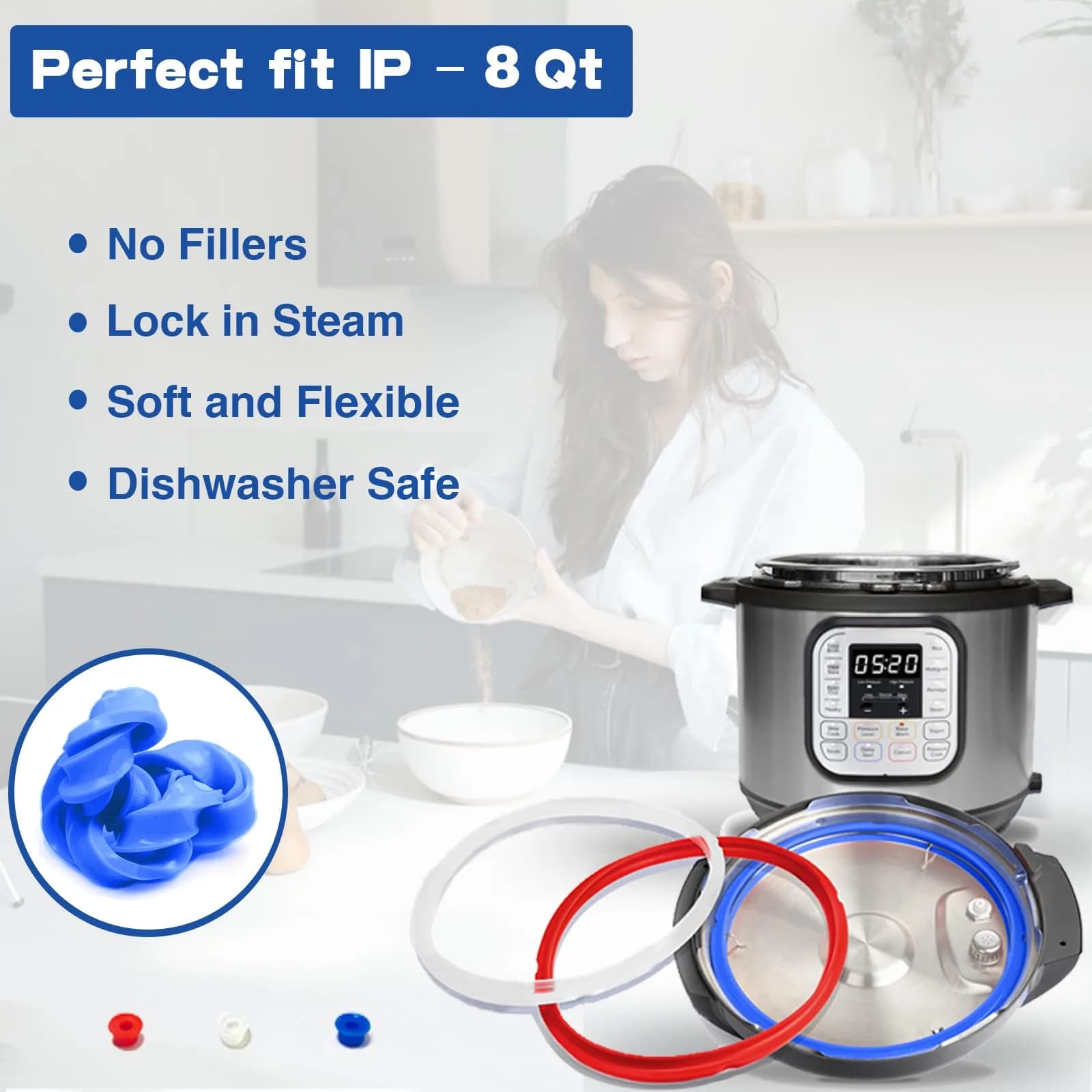 Fuator 6Qt Silicone Sealing Ring & Float Valve Caps (3-Pack) | Instant Pot Replacement Parts - view 7