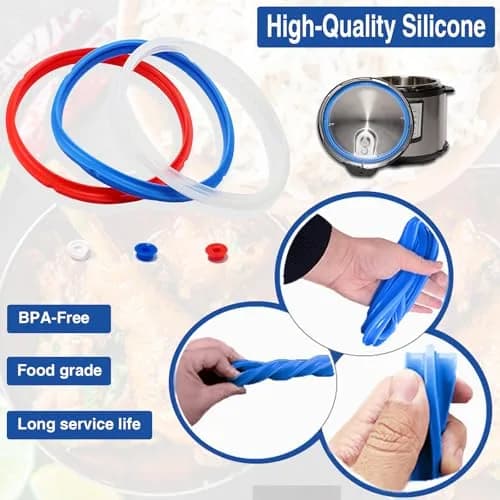 Fuator 6Qt Silicone Sealing Ring & Float Valve Caps (3-Pack) | Instant Pot Replacement Parts thumbnail 8
