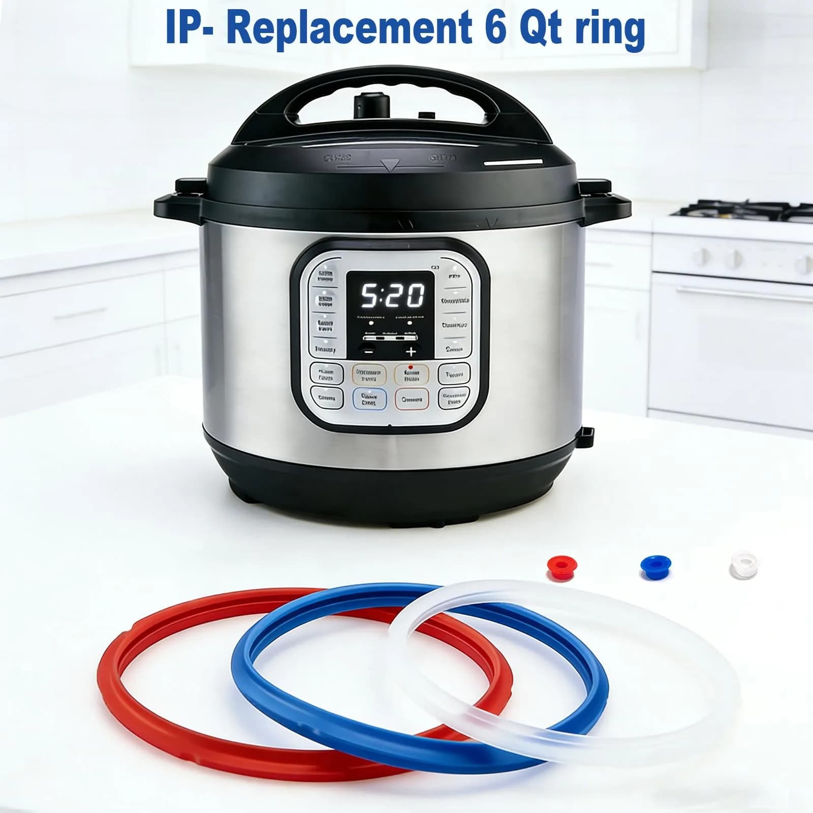 Fuator 6Qt Silicone Sealing Ring & Float Valve Caps (3-Pack) | Instant Pot Replacement Parts - view 2