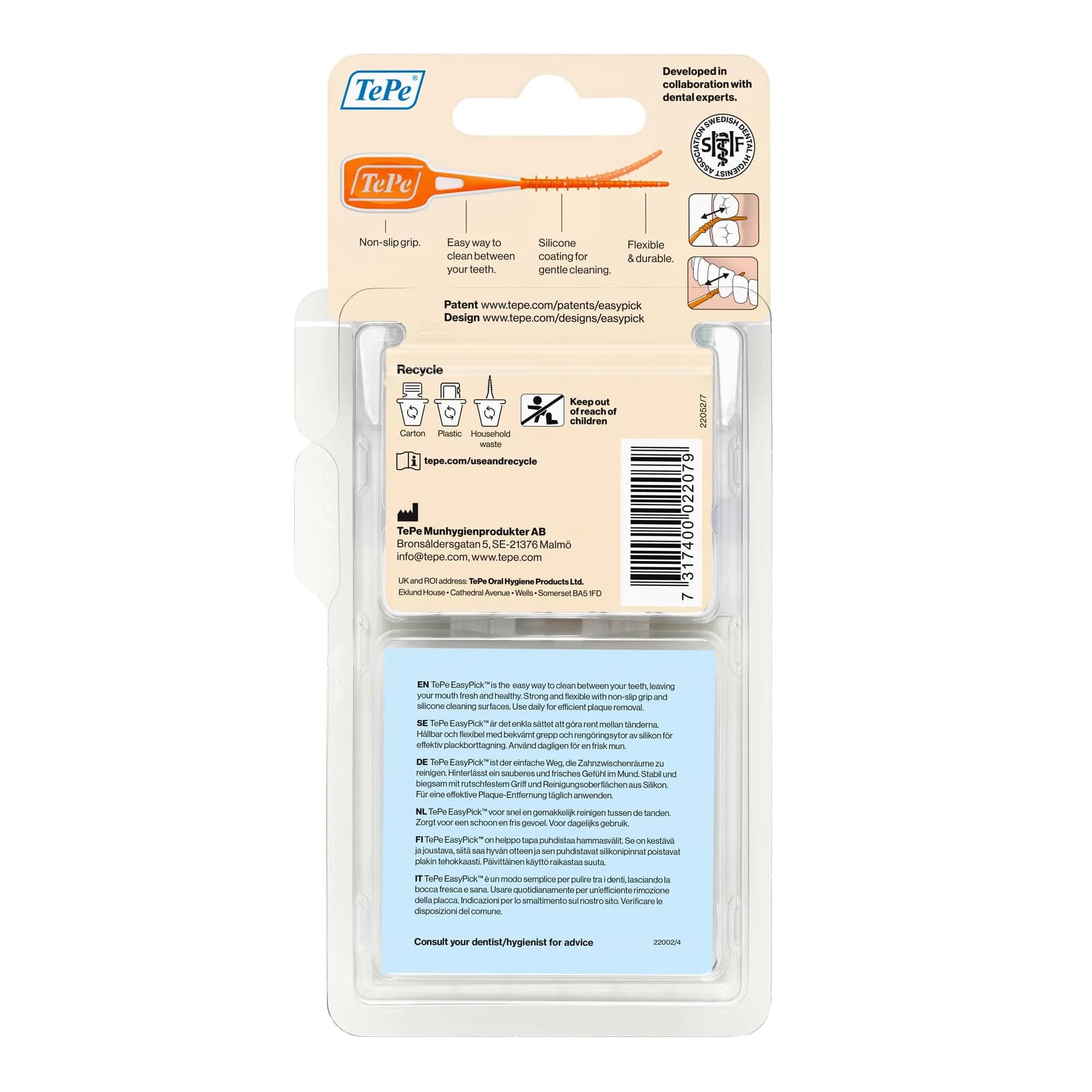 TePe Easypick Dental Picks XS/S Orange 60 Count (1.4 x 7.9 x 15.2 cm) | Patented Oral Hygiene Tool - view 4