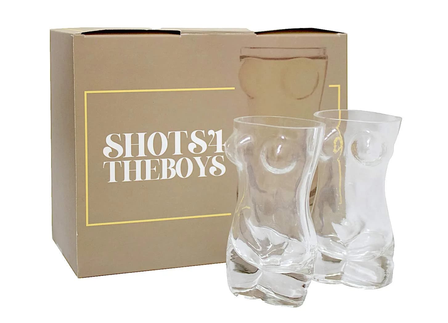 Melostu Women Body Shaped Shot Glass 3oz | Funny Bachelor Party Drinking Glass — White