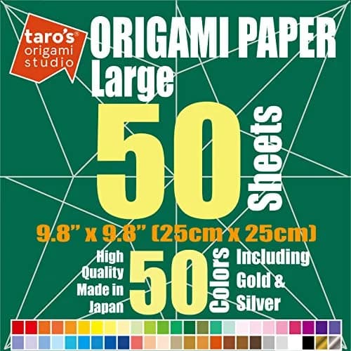 Taro's Origami Studio Large 10 Inch Square Origami Paper 50 Sheets (25cm) | Made in Japan thumbnail 2
